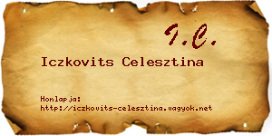 Iczkovits Celesztina névjegykártya